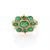 14k Yellow Gold Clustered Emeralds and Diamond Cocktail Ring Size 7 For Sale In New York - Image 6 of 8