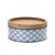 Rustic Metal Patterned Canister with Natural Wood Lid (Set of 2) For Sale - Image 3 of 5