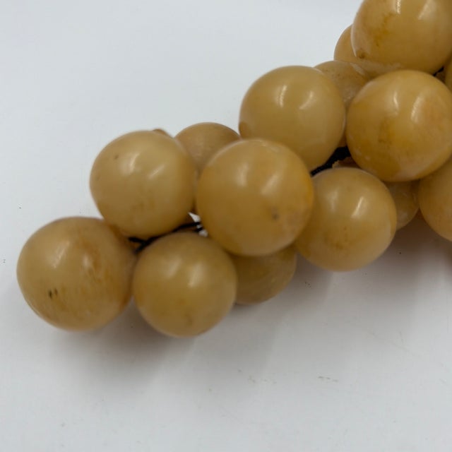 Vintage Italian Alabaster Grapes With Natural Wood Stem, 12" For Sale - Image 4 of 6