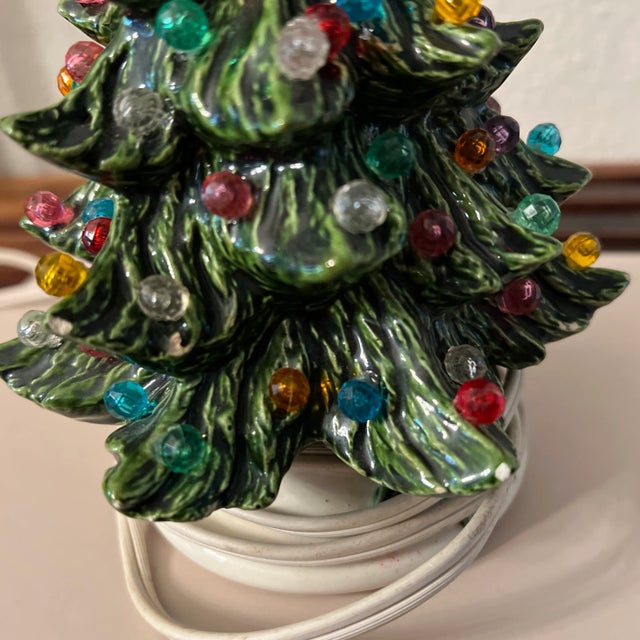 Vintage Ceramic Light Up Christmas Tree, Marked ‘84 For Sale - Image 10 of 12
