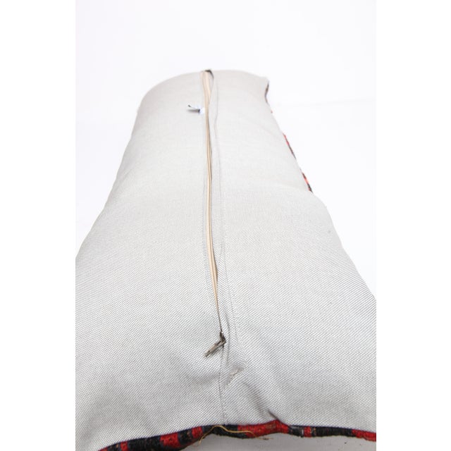 Antique Caucasian Embroidery Sumak Pillow Cover -19'' X 39'' For Sale - Image 9 of 9