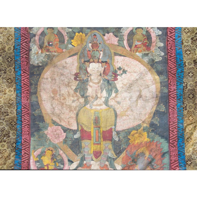 Late 19th Century Tibetan Thangka Depicting Sitatapattra For Sale - Image 9 of 10