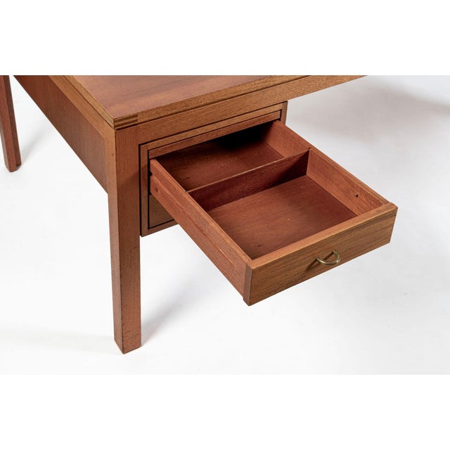 Wood Danish Mahogany Executive Desk by Søborg Møbler, Mid Century Modern Desk For Sale - Image 7 of 16