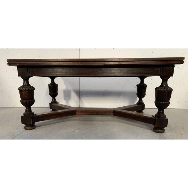 Brown Renaissance-Style Oak Dining Table, 20th Century For Sale - Image 8 of 12