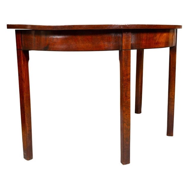Wood Pair George III Mahogany Demilune Console Tables For Sale - Image 7 of 12