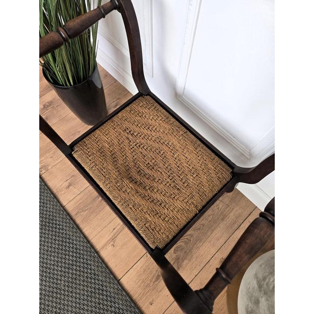 Wood Mid-Century Italian Carved Wood and Woven Cord Rope Stool, 1960s For Sale - Image 7 of 8