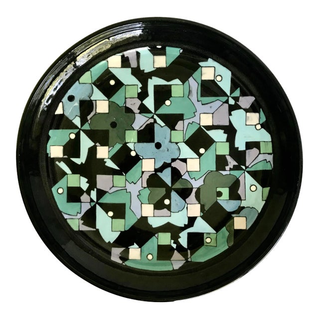 1977 Studio Pottery Plate Signed Jeniye For Sale