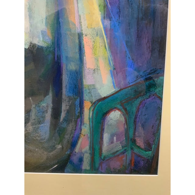 Blue Vintage Pastel and Charcoal Drawing of a Nude For Sale - Image 8 of 13