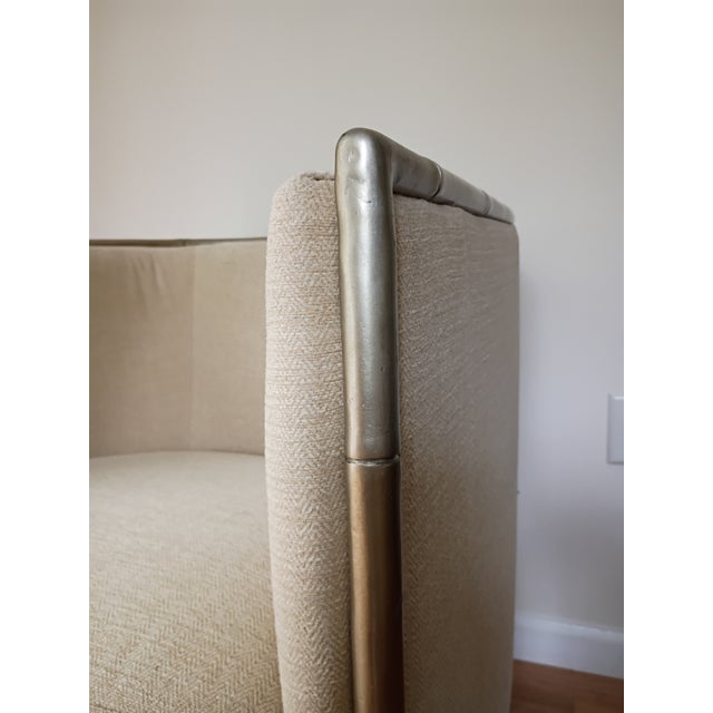 A Pair Bernhardt Interiors Merideth Club Chairs Metal Faux Frame For Sale - Image 13 of 15