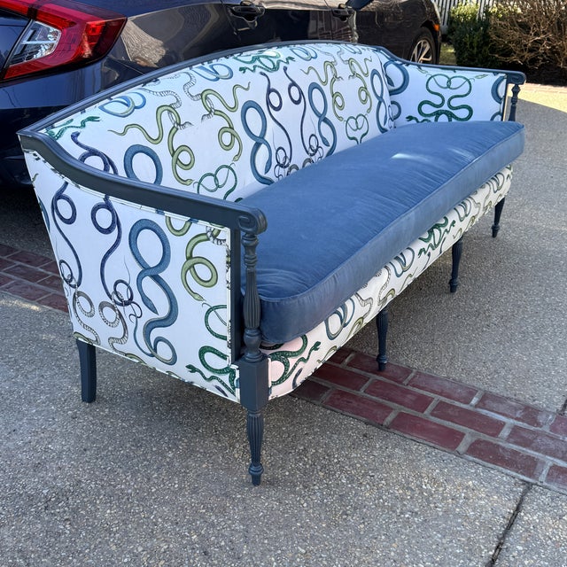 Sheraton Sofa With Schumacher Giove Upholstery For Sale - Image 11 of 14