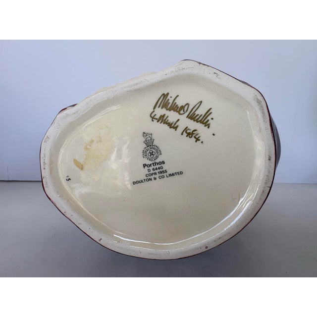 1950s Royal Doulton England 1950s “Porthos” Large Porcelain Toby Mug/Character Jug (D6440) For Sale - Image 5 of 7