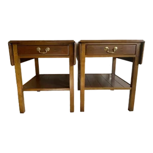 Late 20th Century Vintage Pembroke Side Tables by Century—A Pair