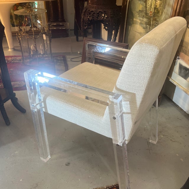 Vintage Contemporary Bernhardt Lucite Arm Chair For Sale - Image 10 of 12