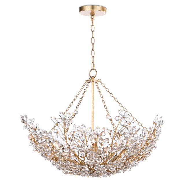 Regina Andrew Cheshire Basin Chandelier in Gold Leaf For Sale In Detroit - Image 6 of 6