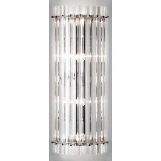 2000 - 2009 Vintage Italian Crystal Triedo Wall Sconces Styled After Murano - Pair For Sale - Image 5 of 9