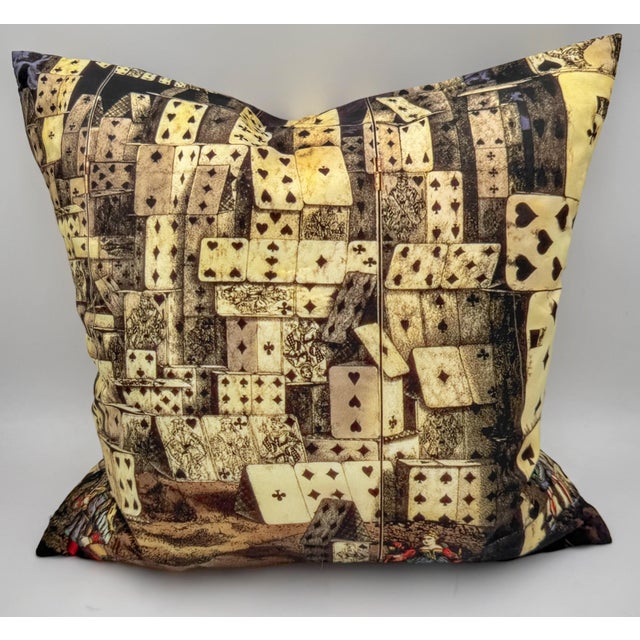 Cole & Son Fornasetti "House of Cards" Silk Down Throw Pillow, 20 Inches Cole & Son Fornasetti "House of Cards" Silk Down...