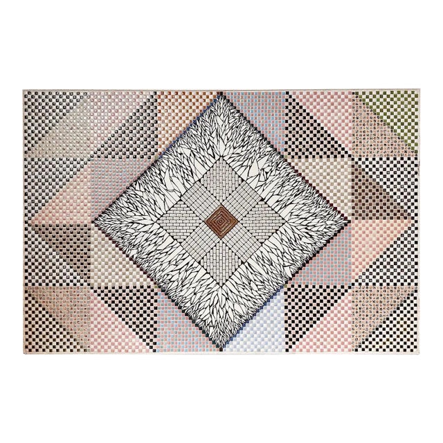 Handcrafted Geometric Mosaic Tiled Art Panel For Sale