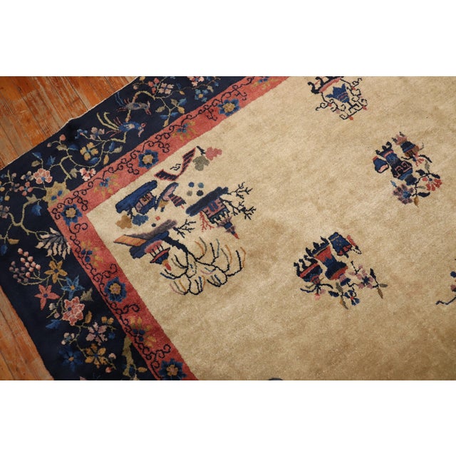 Rare square size Chinese Peking room size rug from the 1930s Measures: 8'2'' x 8'9''.