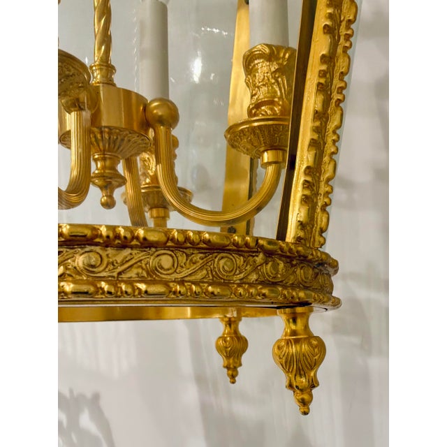 Neoclassical Myran Allan Luxury Lighting Neoclassical French Gold Lantern For Sale - Image 3 of 4