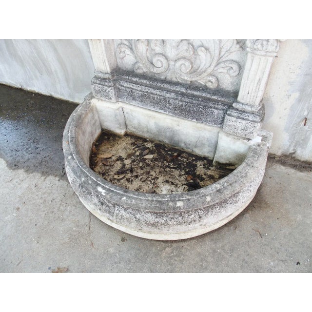 Stone Voisins-Le-Bretonneux Cast Vintage Garden Wall Fountain From France, C. 1970s For Sale - Image 7 of 18