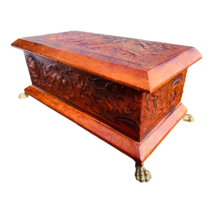 Handsome Vintage Tooled Leather Neopclassical Dresser Box