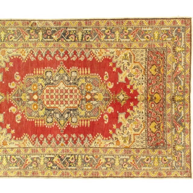 Traditional Late 19th Century Antique Turkish Oushak Lambswool Rug - 4′3" × 6′8″ For Sale - Image 3 of 5