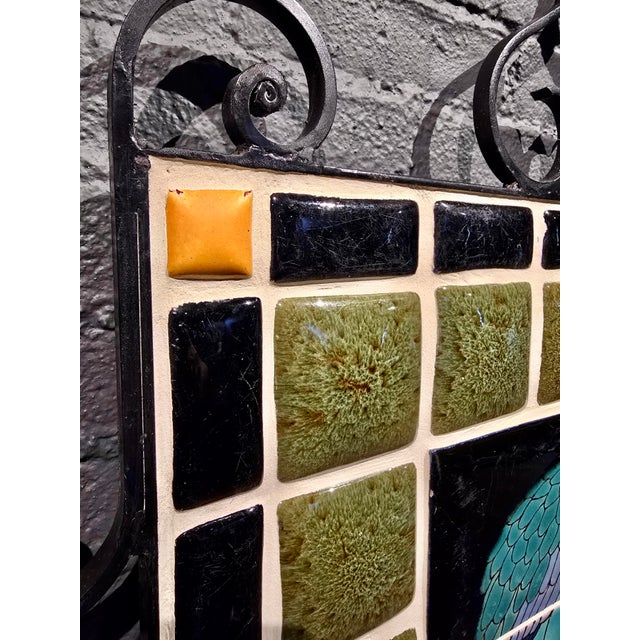 Catalina & Malibu Tile Mosaic W/ Parrot Bird Motif -Framed in Wrought Iron For Sale - Image 9 of 15