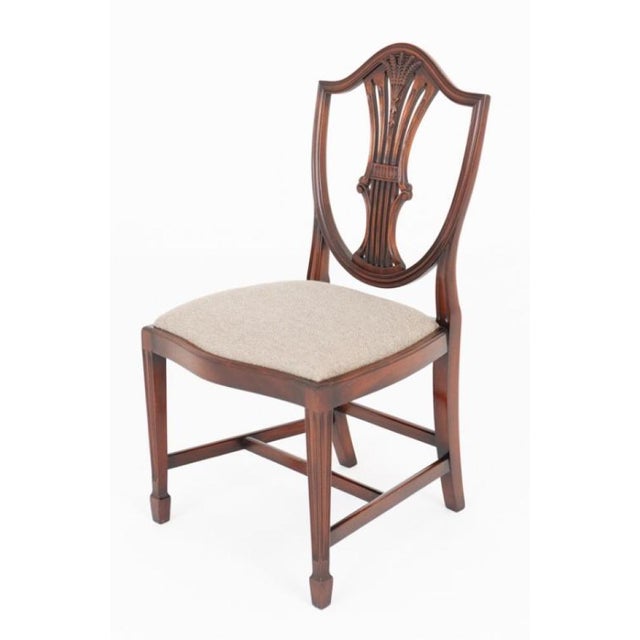 Regency Revival Shield Back Dining Chairs in Mahogany, 1920s, Set of 8 For Sale - Image 4 of 7