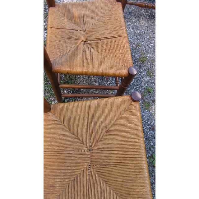 1980s Vintage Rush Ladderback Kitchen Dining Room Chairs For Sale - Image 5 of 9