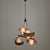 Mid-Century Italian Brass, Teak and Opaline Glass Chandelier attributed to Stilnovo, 1960s For Sale - Image 6 of 14