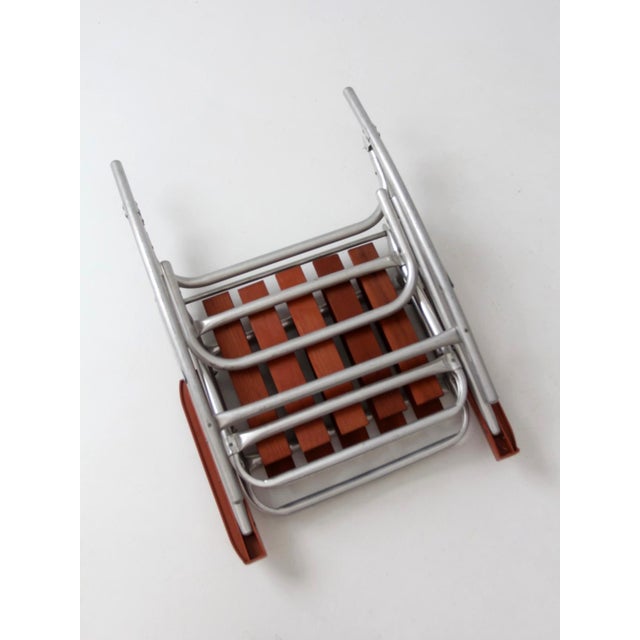 Brown Mid-Century Folding Rocking Chair For Sale - Image 8 of 12