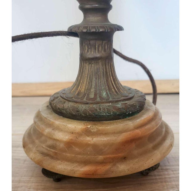 Antique Art Nouveau Marble Devil or Goat Table Lamp For Sale - Image 12 of 14