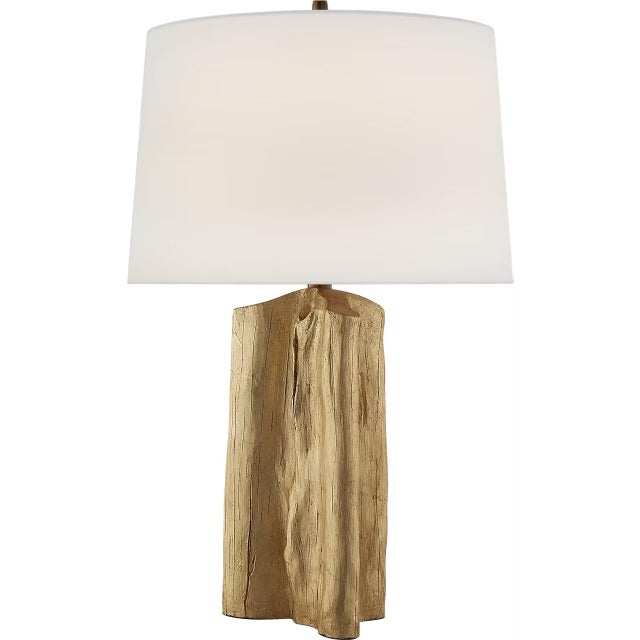 Transitional Thomas O'Brien by Visual Comfort Signature Sierra Buffet Lamp in Gild with Linen Shade For Sale - Image 3 of 3