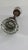 Antique clear pressed-glass door knob set with faceted glass knobs, metal rosettes and original spindle. Classic early...