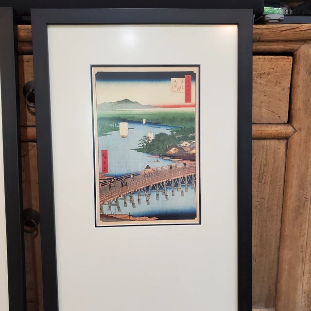 【そよかぜ】作り帯2点set Japanese Wood Block Prints by Hiroshige, Utagawa Framed the