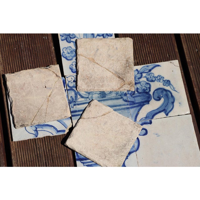 Tile Mural Panel Depicting a Baroque Jardinière With Flowers, Portuguese, 18th Century For Sale - Image 13 of 13