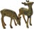 Set of two midcentury solid brass deer with intricate details. No maker's mark. Doe, 3.25”L x 1.25”W x 3”H. This gorgeous...