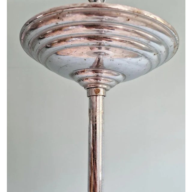 Glass Art Deco White Speckled Glass Suspension, 1930s For Sale - Image 7 of 10