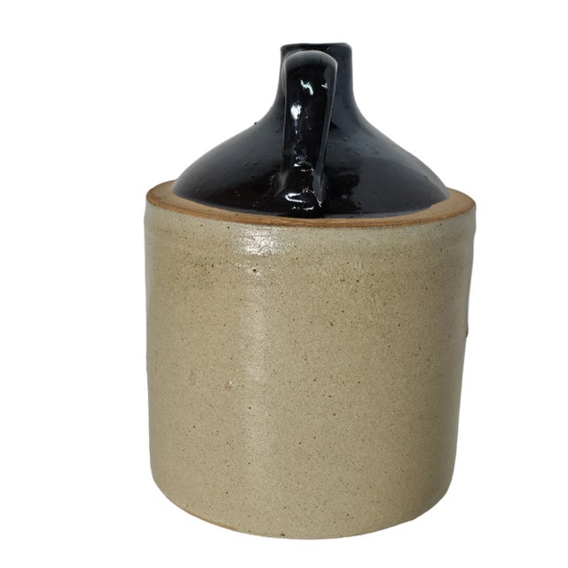 Old Albany Primitive Stoneware Jug Crock Jar 10.5" Tall For Sale - Image 4 of 8