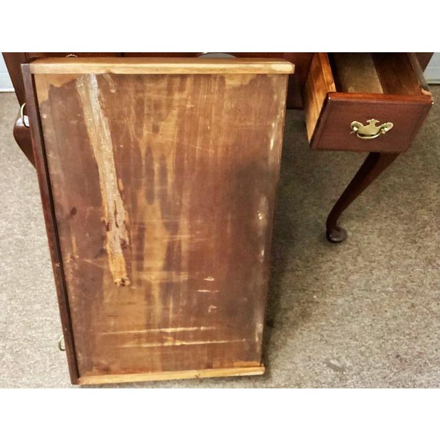 Brown Mahogany Bench Made Queen Anne Style Lowboy For Sale - Image 8 of 8