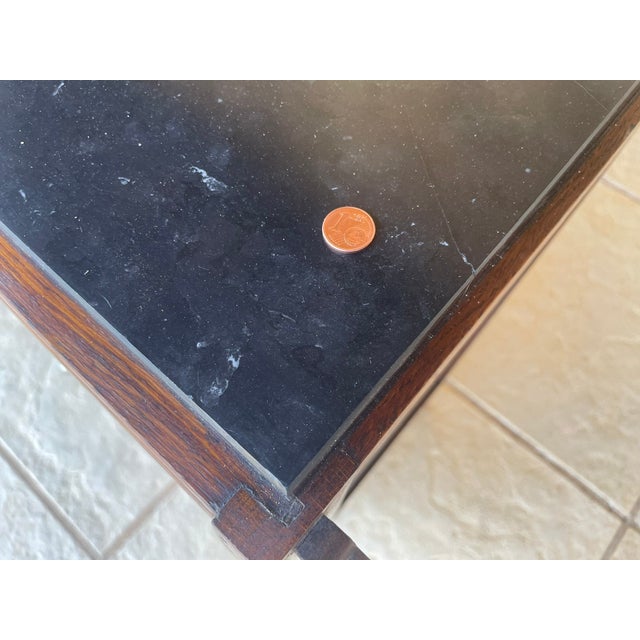 Art Deco Walnut Nightstand with Black Marble Top, 1920s For Sale - Image 6 of 18