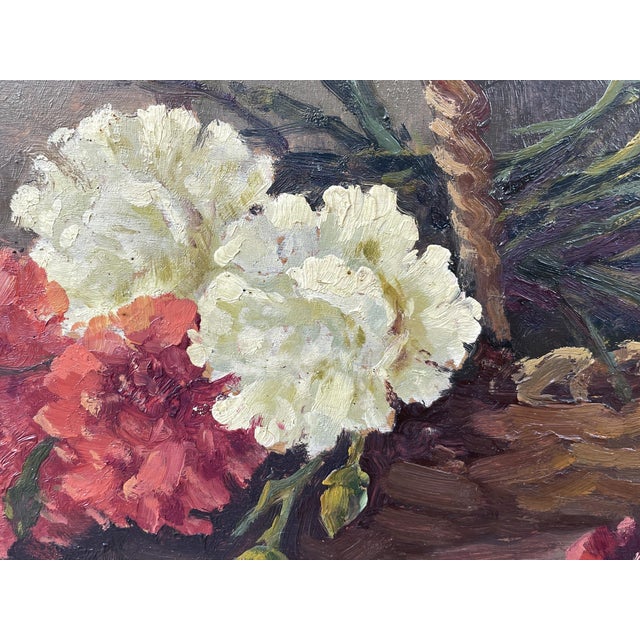 F. Baroni, Carnations, 1920s-1940s, Oil on Panel, Framed For Sale - Image 4 of 11