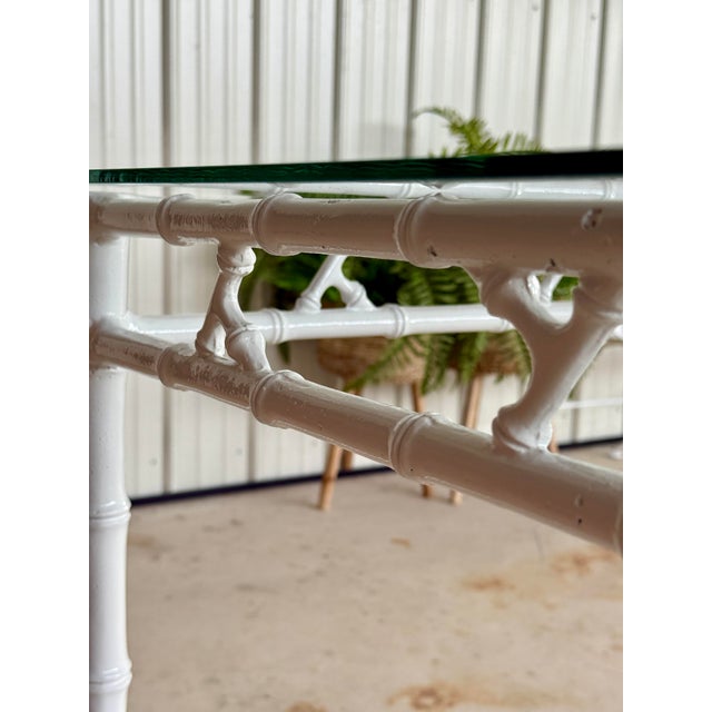 Vintage Coastal Regency Faux Bamboo Game or Card Table by Phyllis Morris For Sale - Image 9 of 12