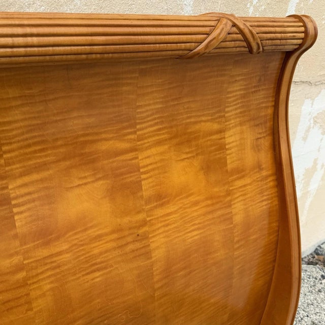 Thomasville Grand Classics Neoclassical Empire Queen Size Maple Wood Sleigh Bed For Sale - Image 9 of 18