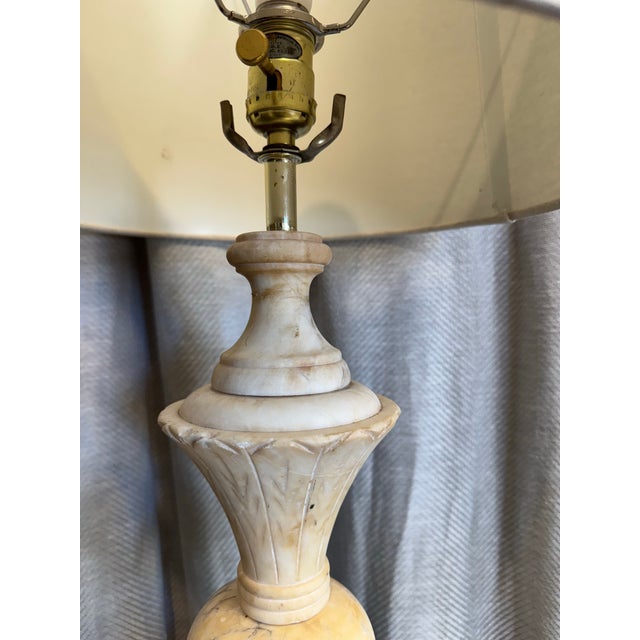 Italian Carved Marble Lamp For Sale - Image 4 of 6