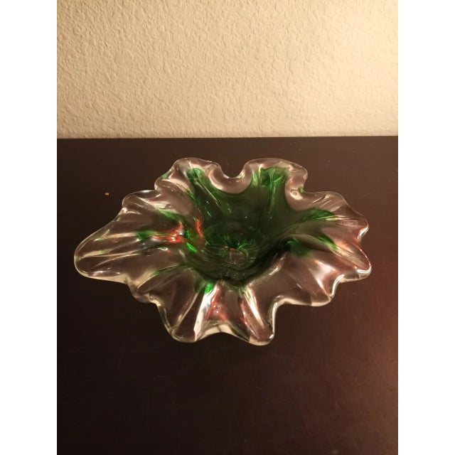 Glass Chalet Art Glass Leaf Pattern Ashtray For Sale - Image 7 of 8