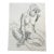 Barbara Beck Figurative Nude Charcoal Sketch 1970s For Sale
