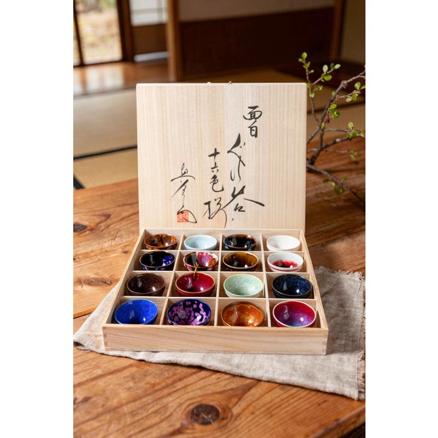 2020s Arita Porcelain Sake Cup Set, Handcrafted Guinomi by Shinemon Kiln, Artisan Japanese Ceramic Art with box - 16 pcs For Sale - Image 5 of 5