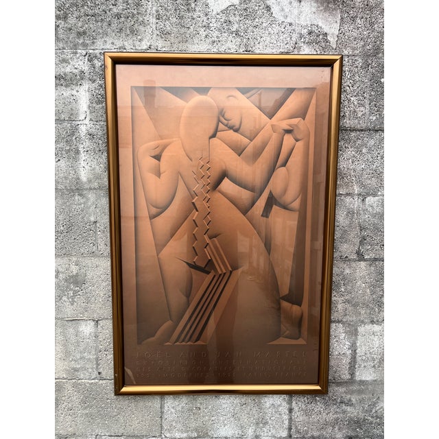 An & Joël Martel 1925 Paris International Exhibition of the Decorative Arts and Industries Framed Art Deco Poster. For Sale - Image 12 of 16