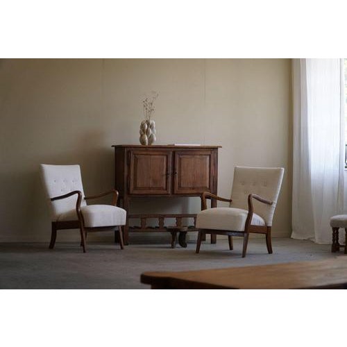 Set of Mid-Century Modern Danish Lounge Chairs in Bouclé & Beech, 1960s For Sale - Image 9 of 16